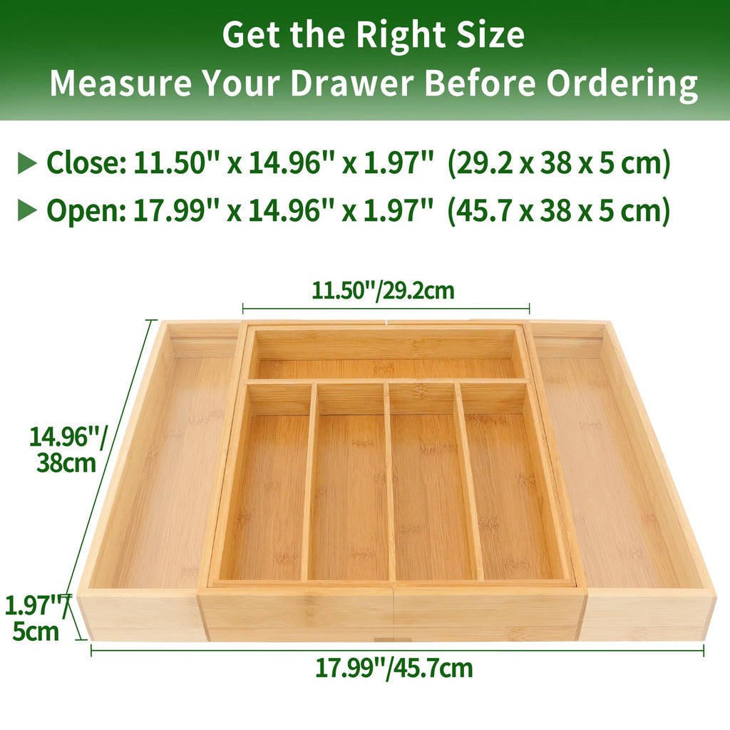 Bamboo Drawer Organizer, Medium, Natural