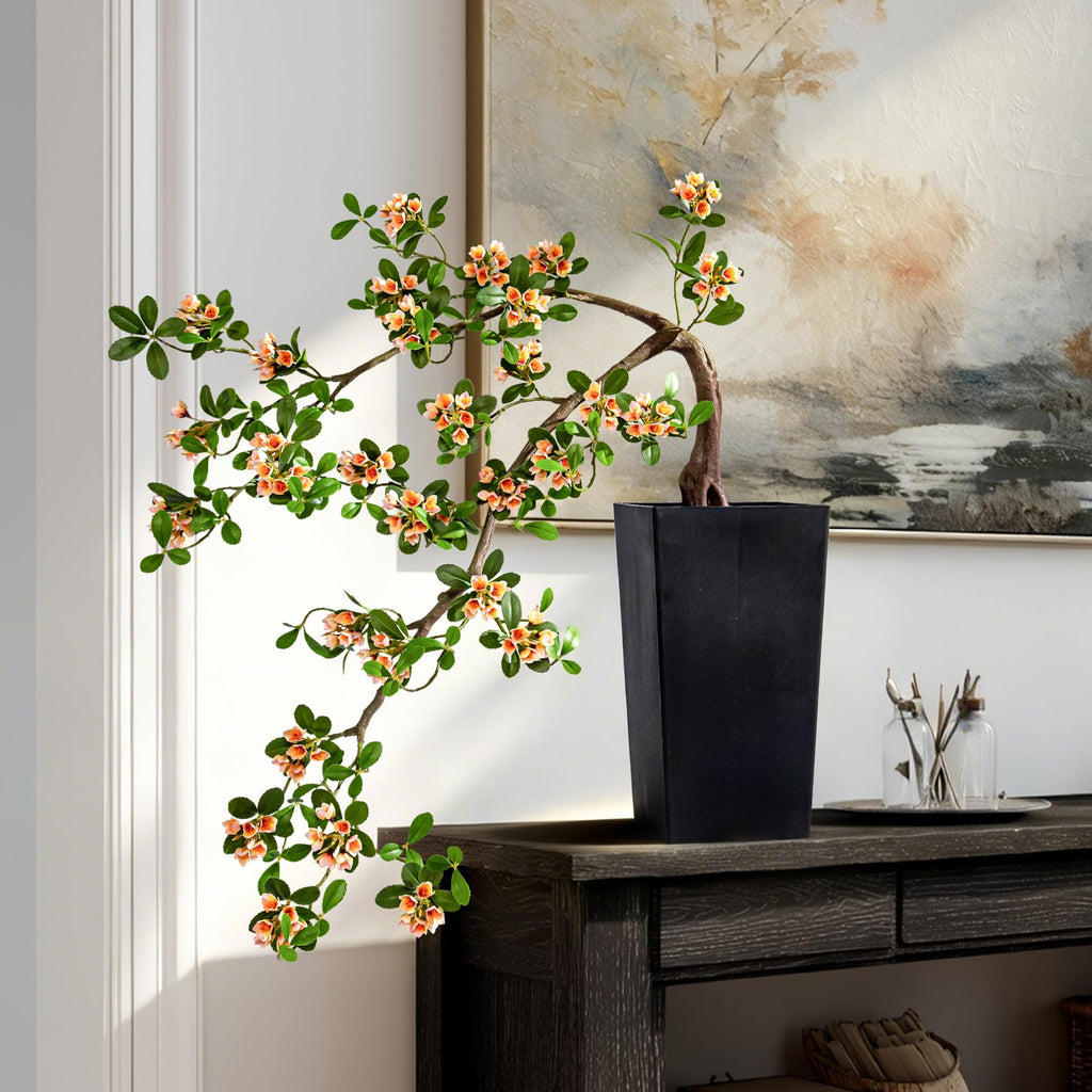 3ft Artificial Bonsai Tree Large Fake Bonsai Tree with Pot Artificial Cherry Blossom Tree Indoor Sakura Faux Bonsai