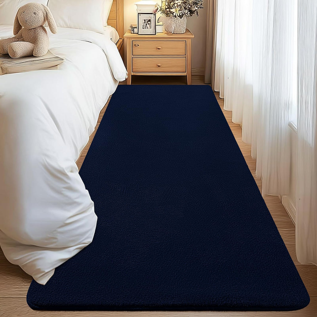 Navy Blue Runner Rug, Modern Non Slip Kitchen Runner