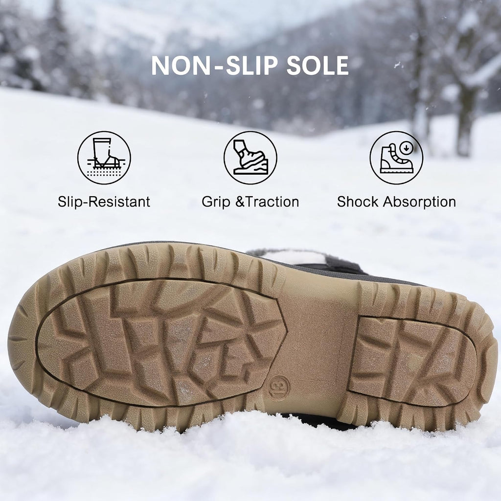 Boys Girls Winter Snow Boots Water Resistant Warm Lining Shoes