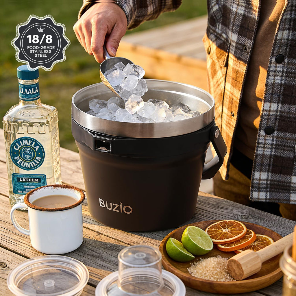 7.4 Qt/7 L Large Insulated Ice Bucket with Lid and Scoop & Tongs