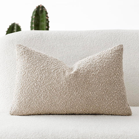 Textured Boucle Throw Pillow Covers Accent Solid Lumbar Pillow Cases Cozy Soft Decorative Couch Cushion Case for