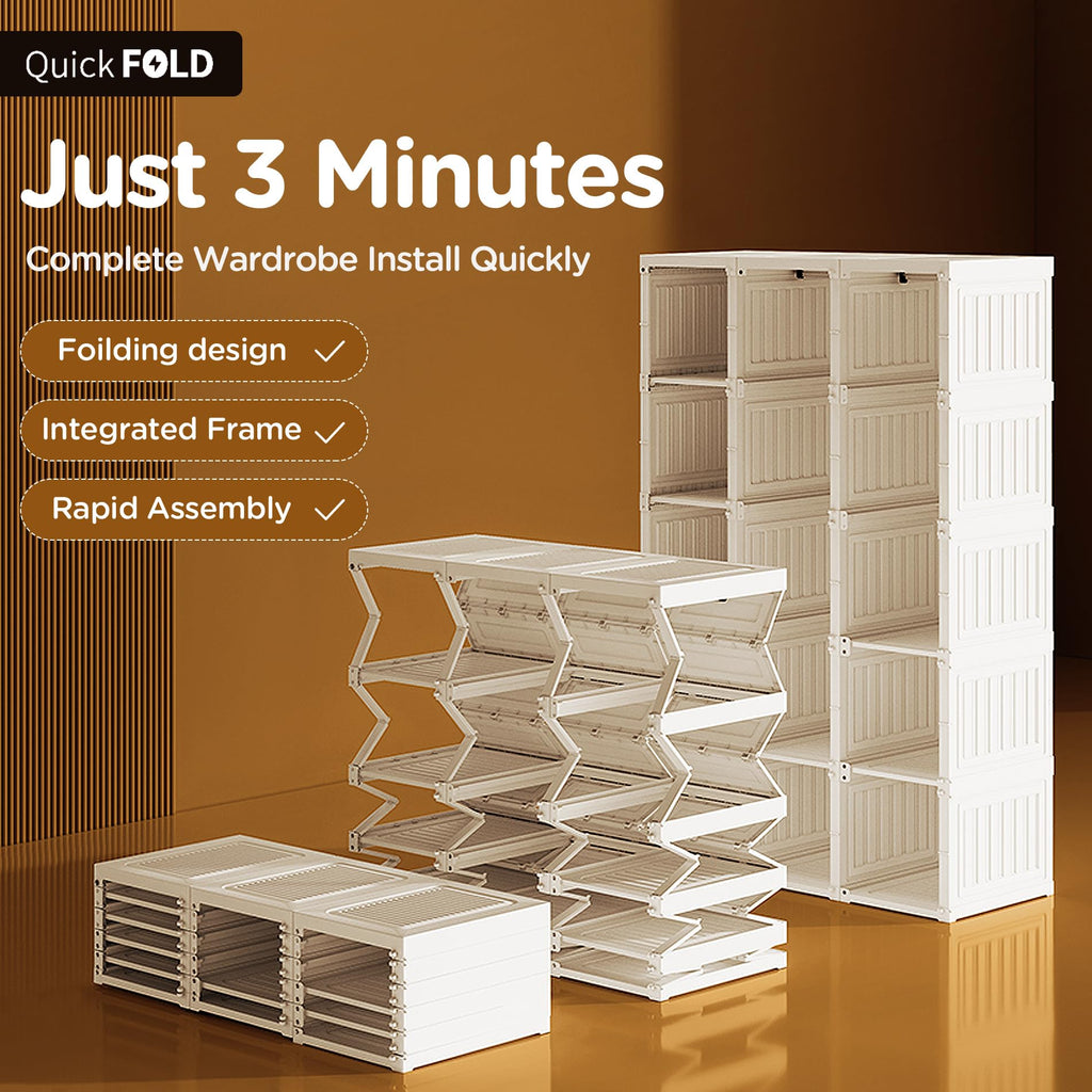 Portable Wardrobe Closet Storage Organizer for Clothes,Transparent Door Panels,Suitable ,Plastic Wardrobe with