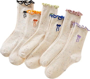 Frilly Kids Crew Dress Cotton Soft Cute Toddler Socks 6 Pairs
