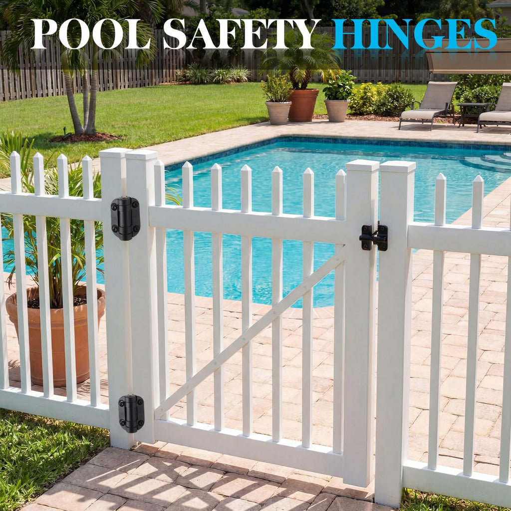 2 Pack Self Closing Gate Hinges 3.5 inch Self-Aligning Heavy Duty Spring Hinges Adjustable Tension Pool Safety for