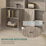 Bookshelf, Industrial Bookshelves and Bookcases with Doors Floor Standing 6 Shelf Display Storage Shelves 70.6 inches