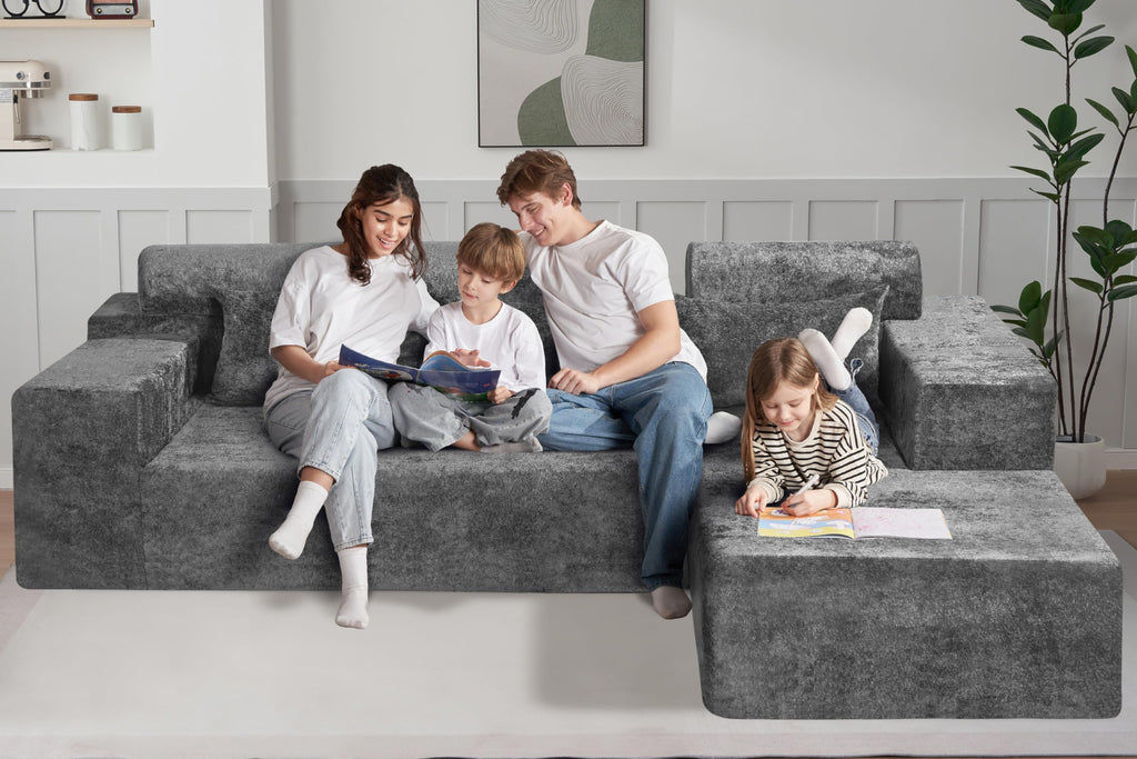 105" L-Shape Modular Sectional Sofa Couch, No Assembly Required, Modular Comfy Sofa with Deep Seat Bedroom, Luxury
