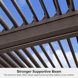 Outdoor 12' × 16' Louvered Pergola with Screens Patio Adjustable Aluminum Canopy Retractable Metal Roof for Deck
