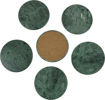 Marble Stone Coasters Mirror Polished Best Marble Stone Coasters with a fine Color and Solid Build Material (6 Pack - Set of 6
