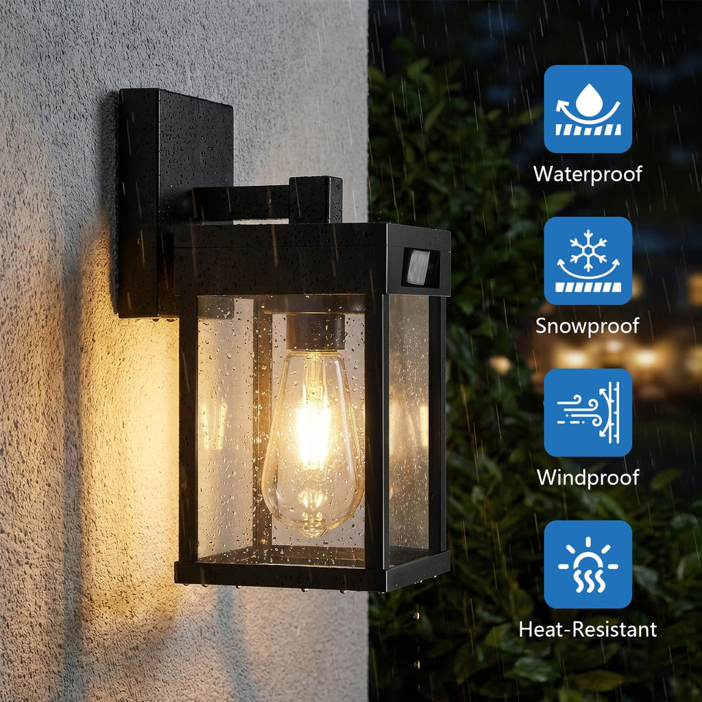Solar Wall Lanterns Outdoor with 3 Lighting Modes & Motion Sensor, 2 Pack