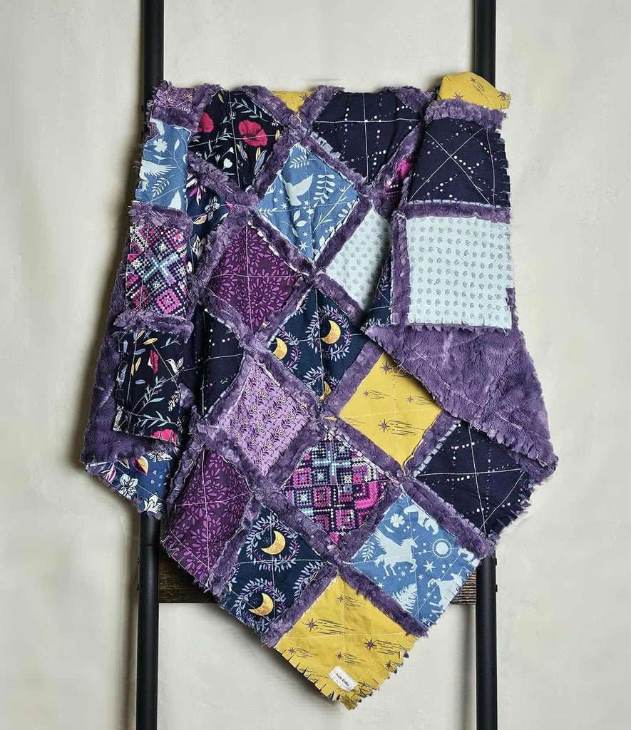 Quilt for Sale, Infant Quilt, Bohemian Rag Quilt, Floral, Baby Bedding, Witchy Gifts, Crib Quilt, Magical Gifts Baby