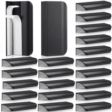 20 Packs 3.15'' Adhesive Cabinet Handles Finger Pulls, Black