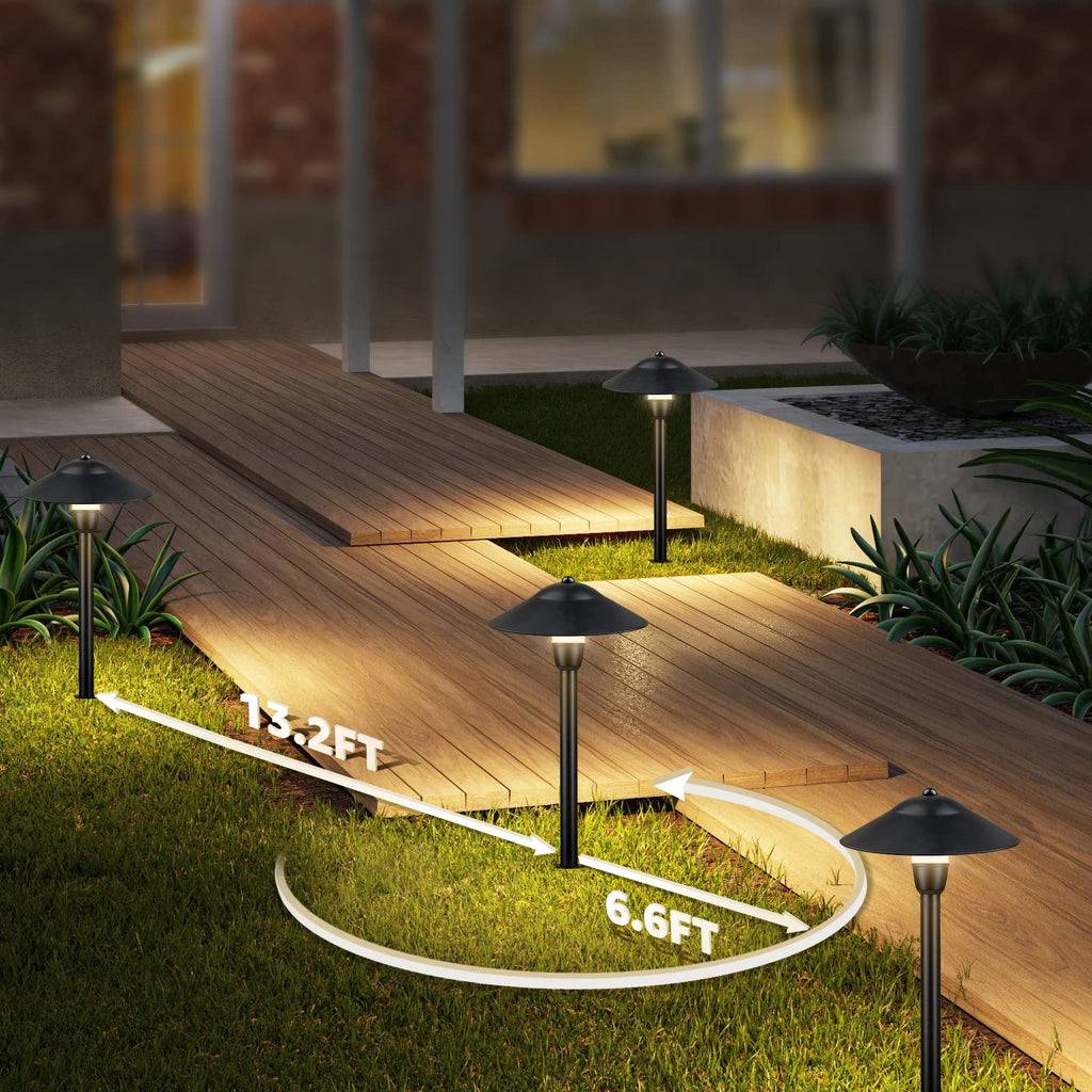3W Low Voltage Pathway Lights, 3000K Classic LED Aluminum 2-Pack