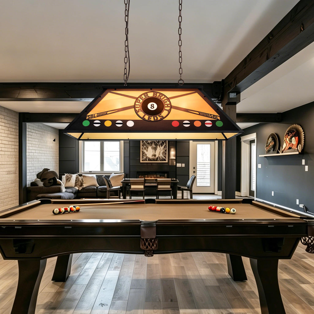 Vintage Pool Table Light Fixture, Tiffany Pool Table Lights Hanging Over 7'-8' Pool Table, 43" Billiard Table