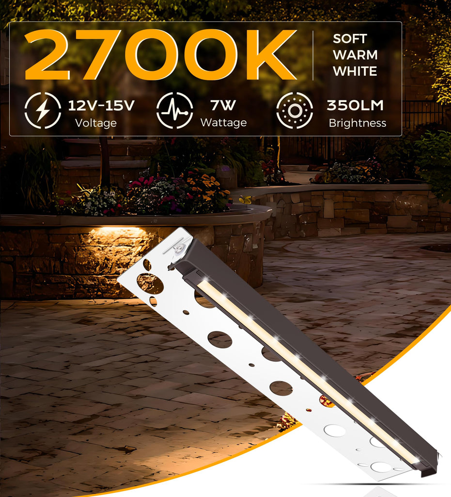 6 Pack] 12 Inch VAC/DC Low Voltage Hardscape Lighting Paver Light, Retaining Wall Lights Outdoor, IP65