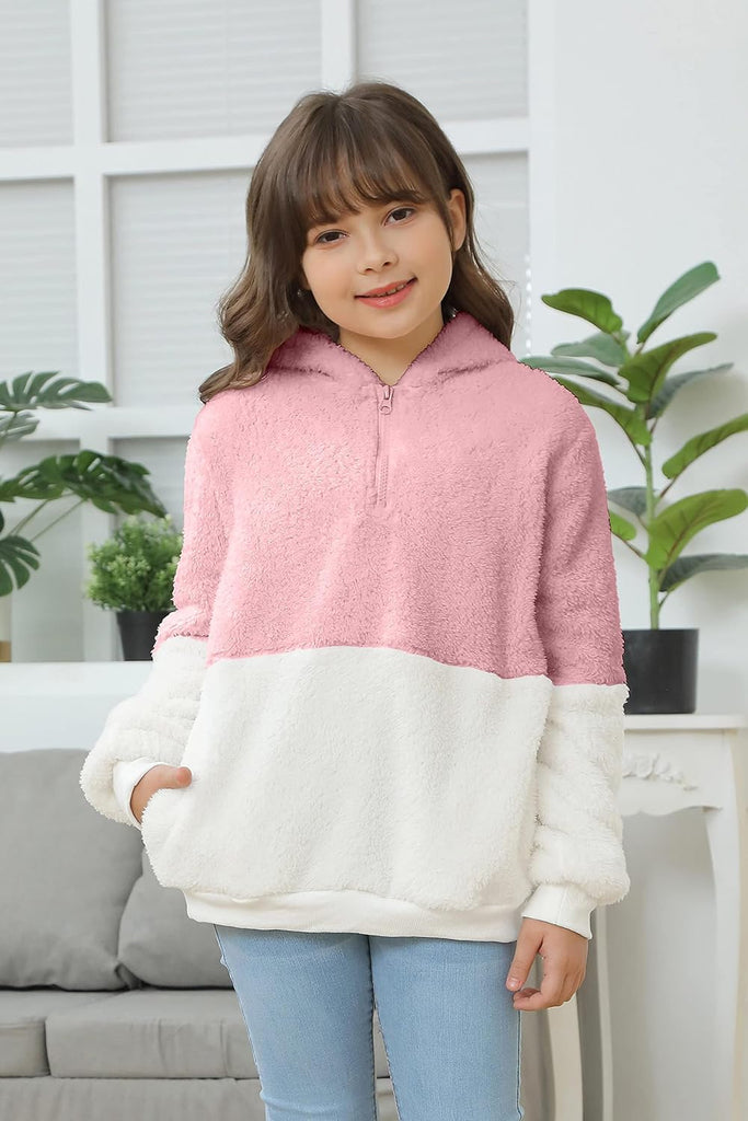 Girls Fuzzy Fleece Pullover Hoodies Sweatshirt