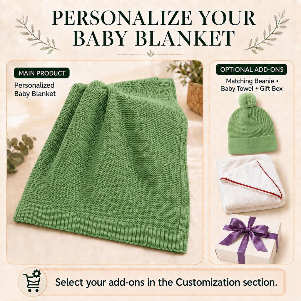 Blanket with Name, GOTS Organic Custom Baby Blanket