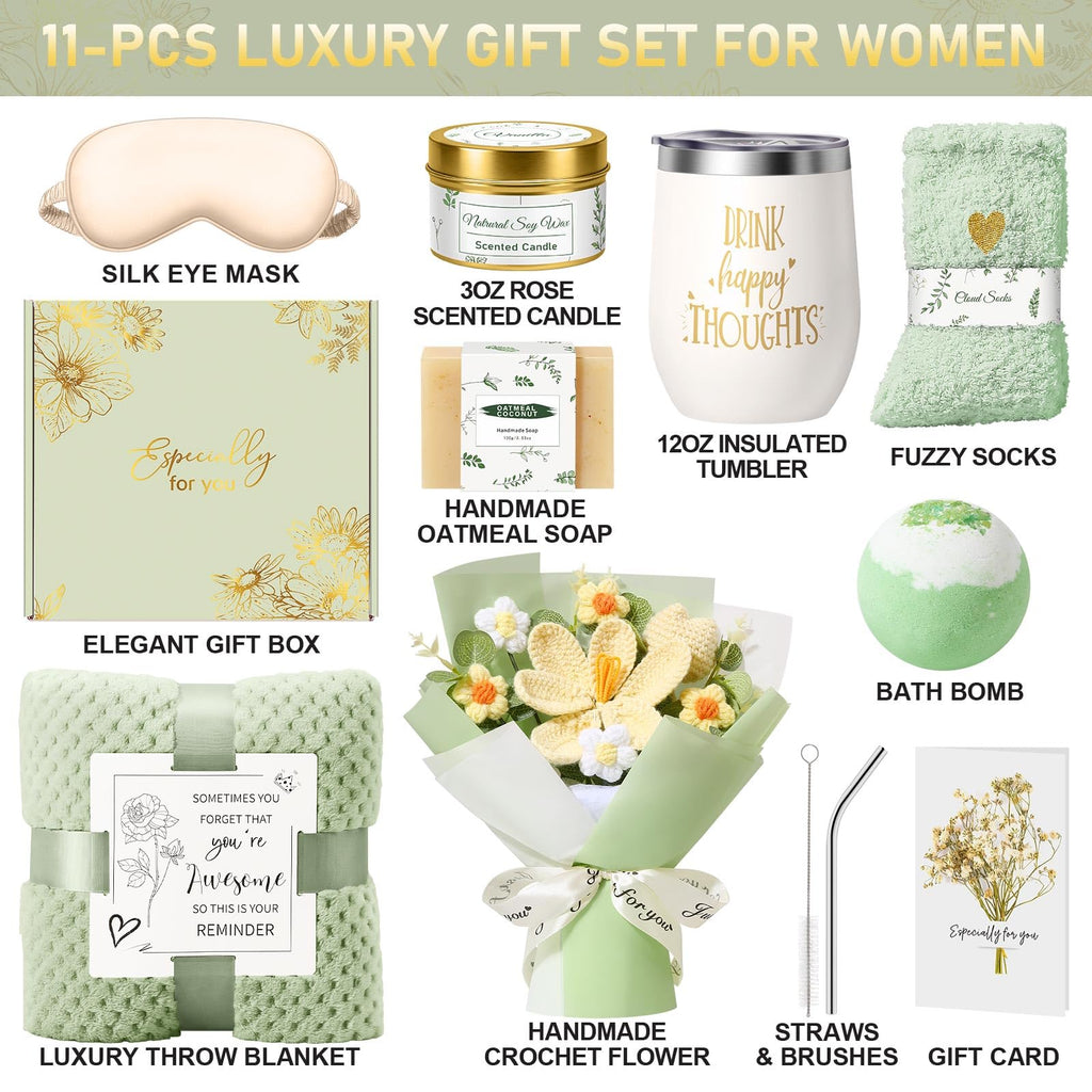 Birthday Gifts for Women, Gift Baskets for Women Self Care Spa Set, Get Well Care Package Inspirational Relaxation