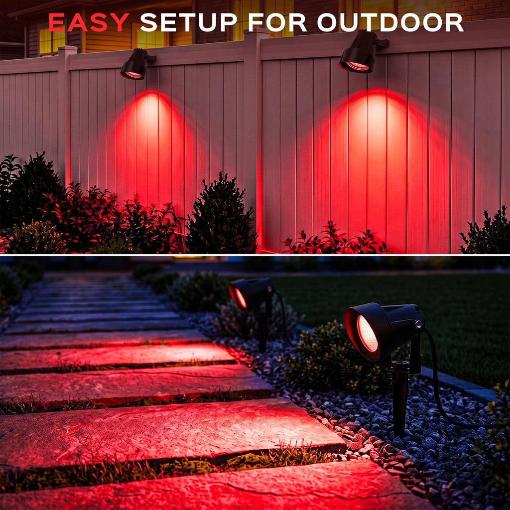 Spot Lights Outdoor, Red Landscape Spotlights Party 4 Pack