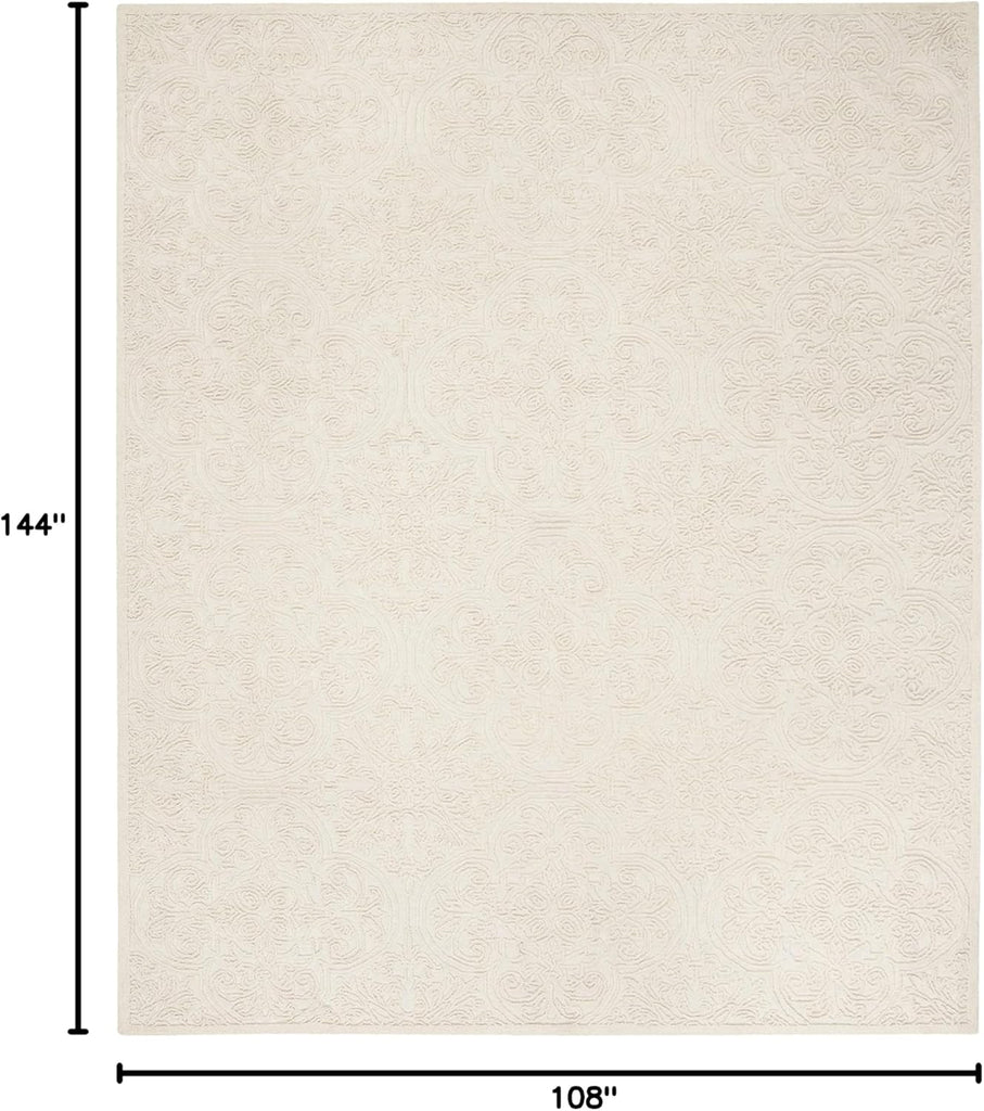 Trace Area Rug - 9' x 12', Ivory, Handmade Wool