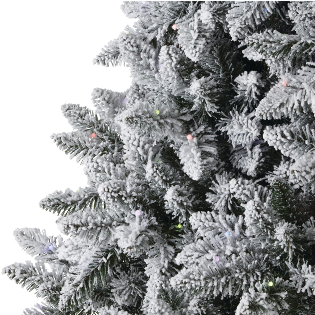 Cypress - Pre-Lit Flocked Christmas Tree - 7 ft Warm White/Multi LED