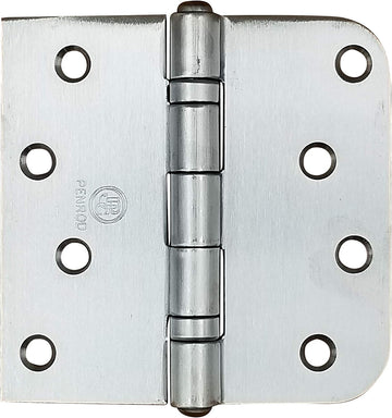 Stainless Steel Ball Bearing Door Hinges, 4 Inch with 5/8 Inch Square Corners, NRP, 3 Pack