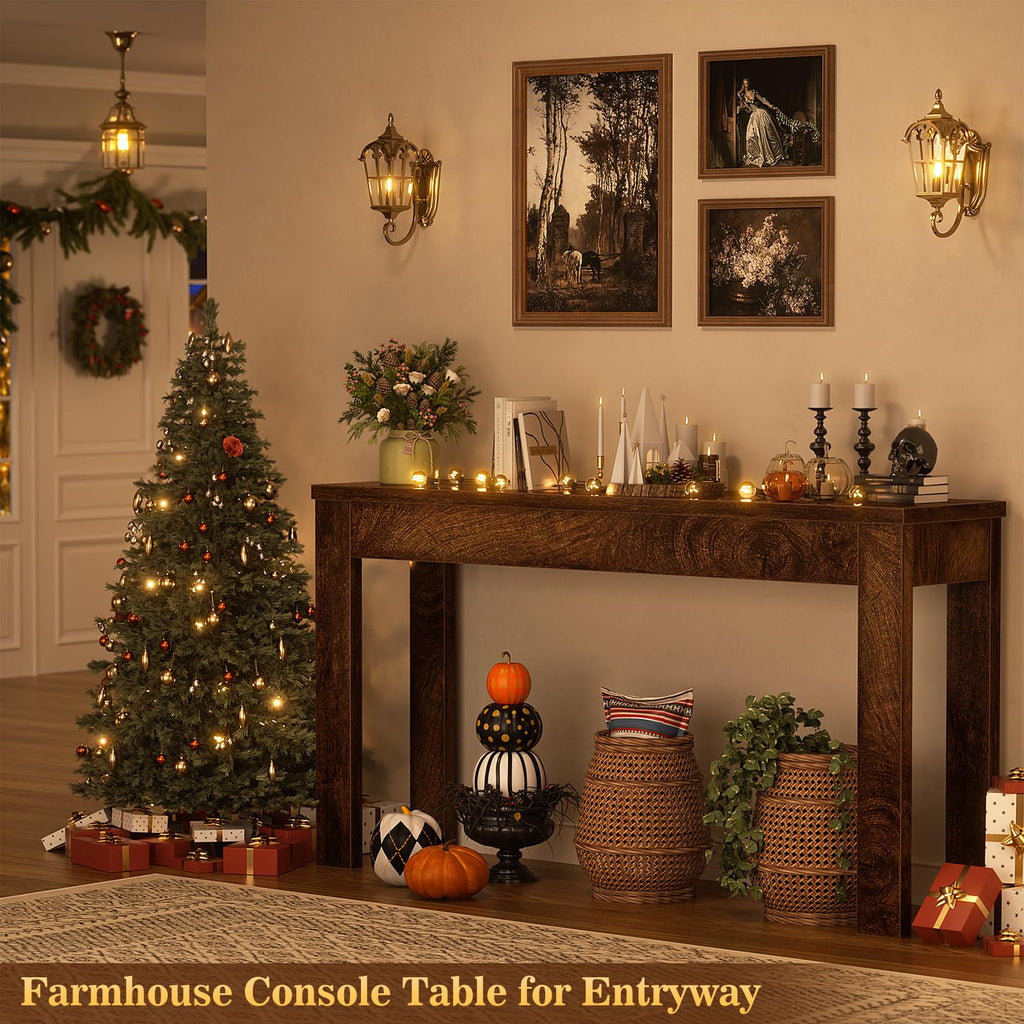 Console Table, 47" Farmhouse Sofa Tables Narrow Long
