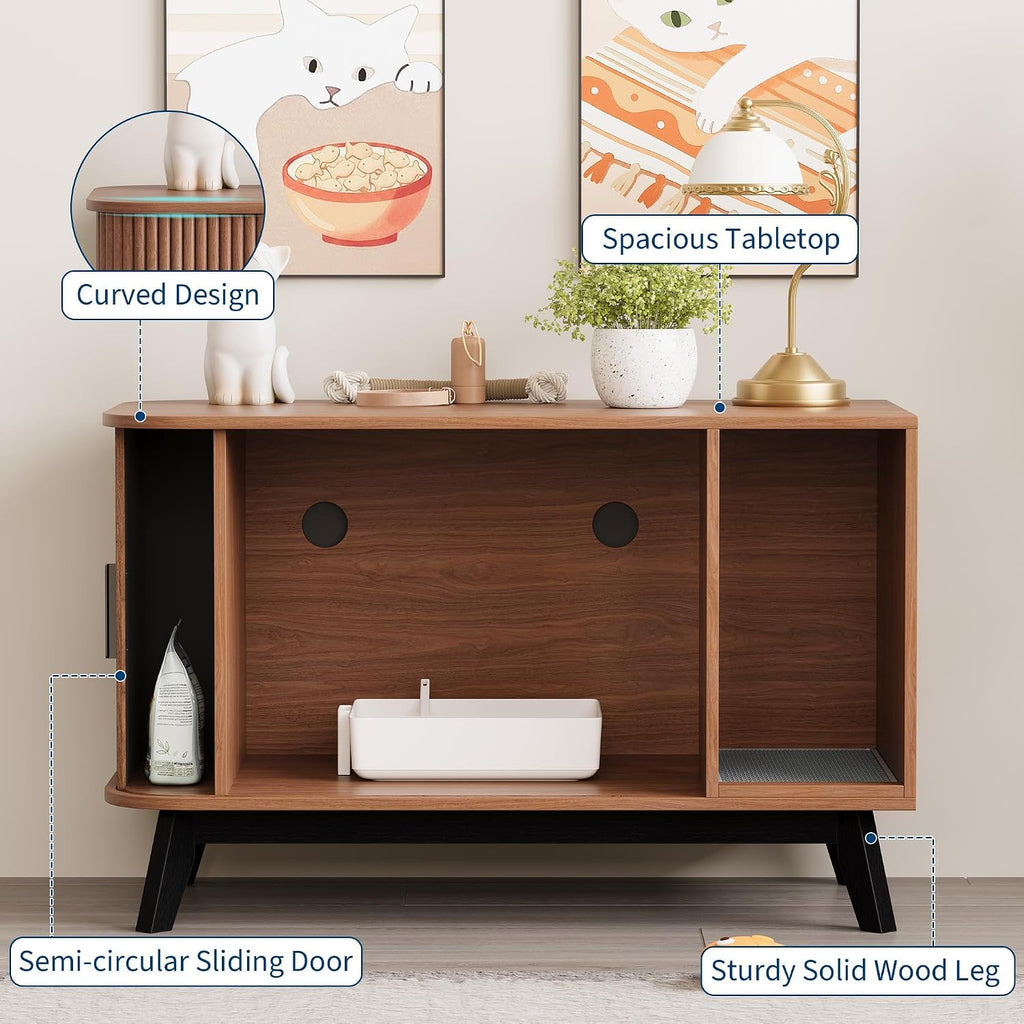 Cat Litter Box Furniture, 39" Hidden Litter Box Furniture