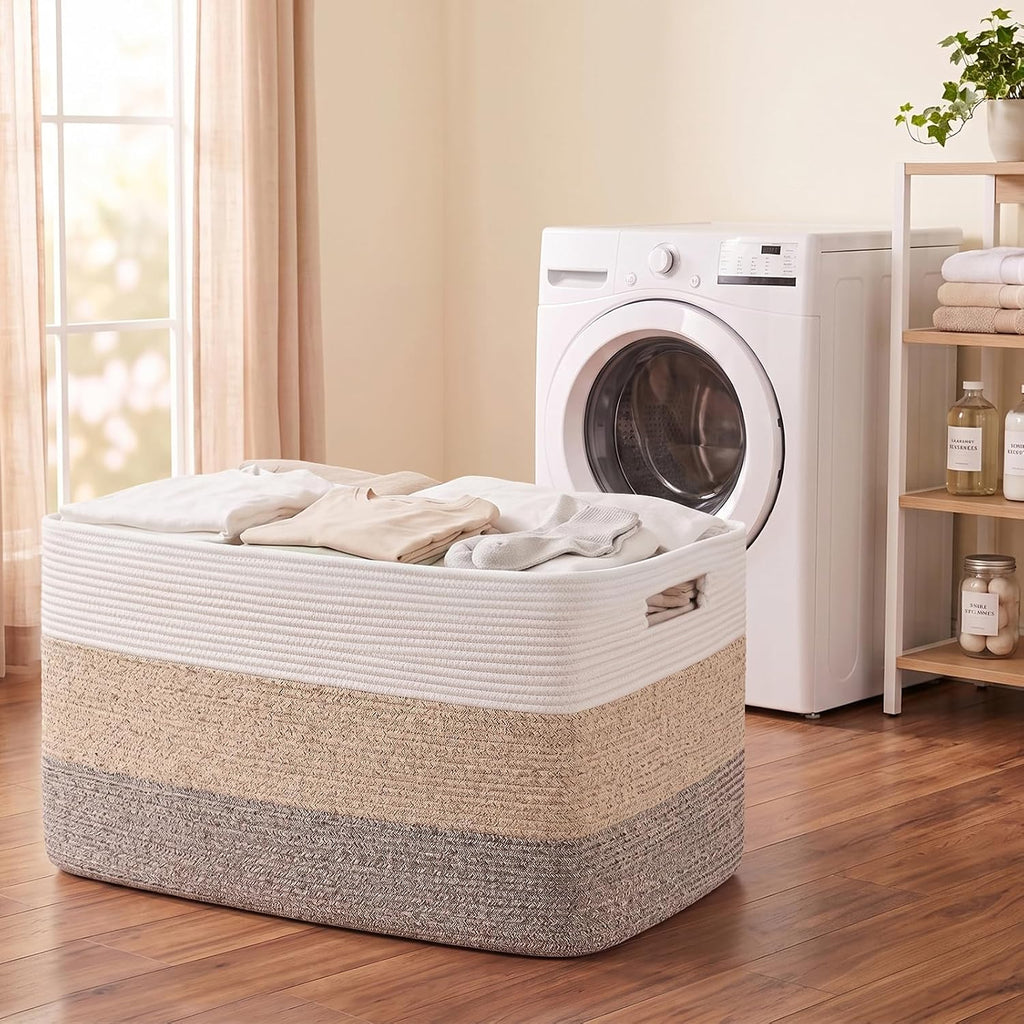 108L Extra Large Blanket Basket Dog Toy Basket Gradient Brown