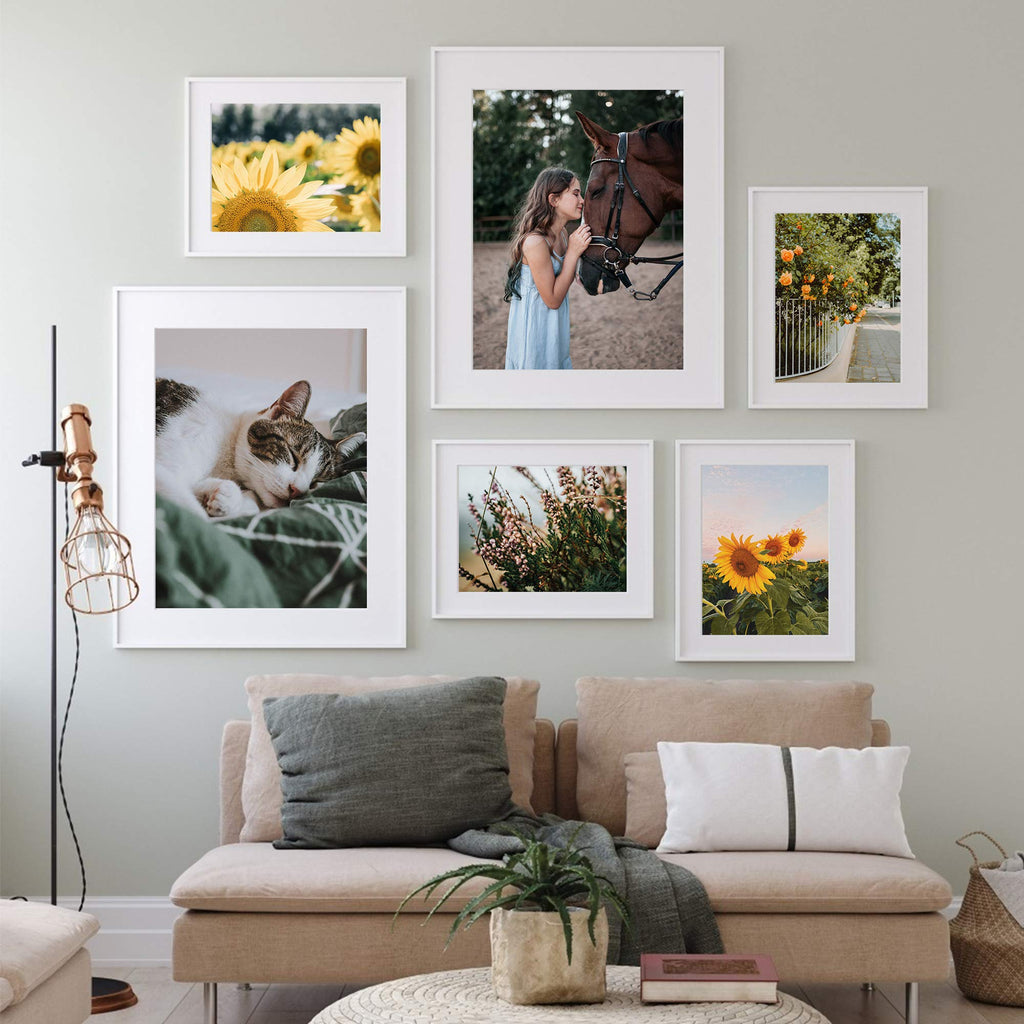 9x12 Picture Frame, Gallery Wall Frames Set of 5, White