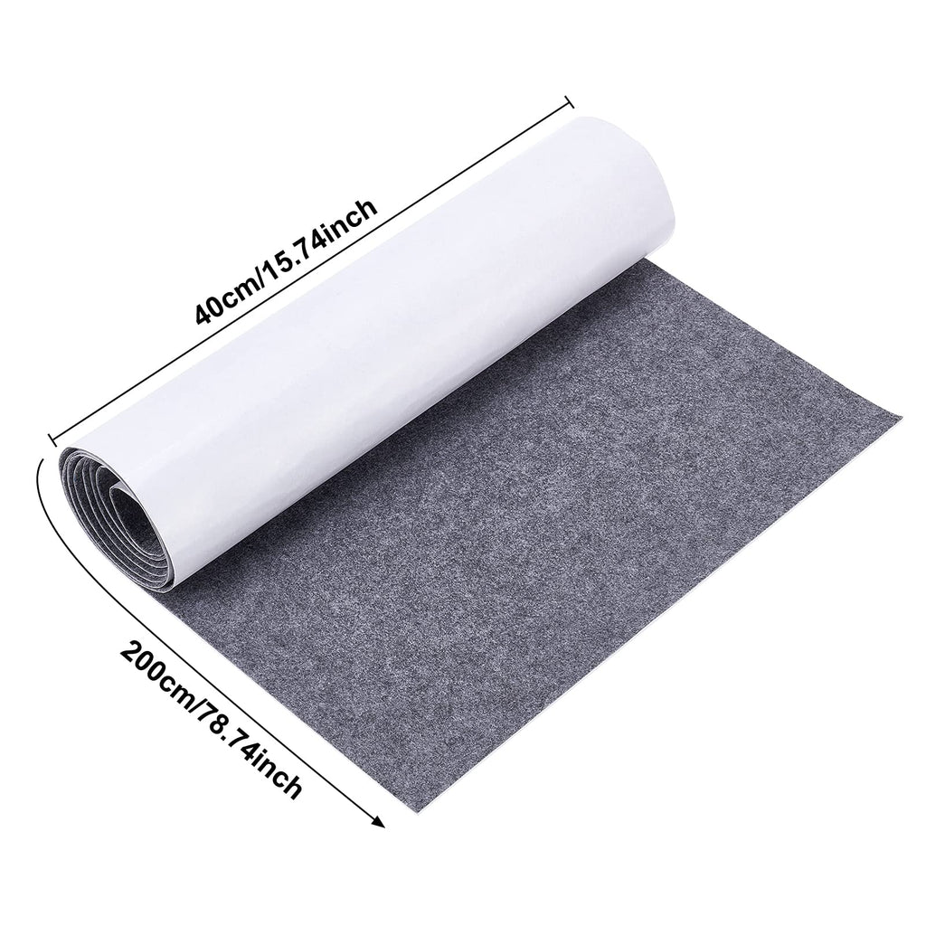 15.7x78.7inch Gray Self-Adhesive Felt Fabric Shelf Liner for Festival Decorations DIY Picture Framing and Jewelry Box