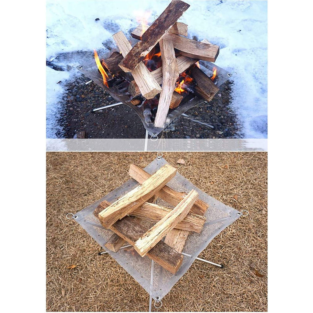 Portable Outdoor Camping Fire Pit Collapsing Steel Mesh Fireplace Folding Wood Burning Stove with Carry Bag