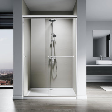 Shower Door 48" W x 76" H, Double Sliding Shower Door with 1/4" (6mm) Tempered Glass