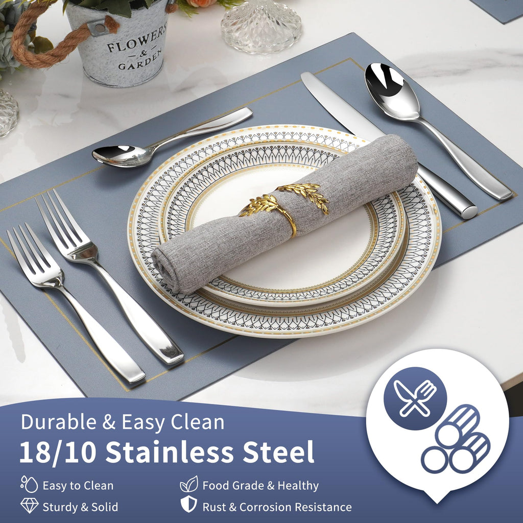 65 Piece Silverware for 12 Heavy Duty, Stainless Steel 18/10 Flatware Set