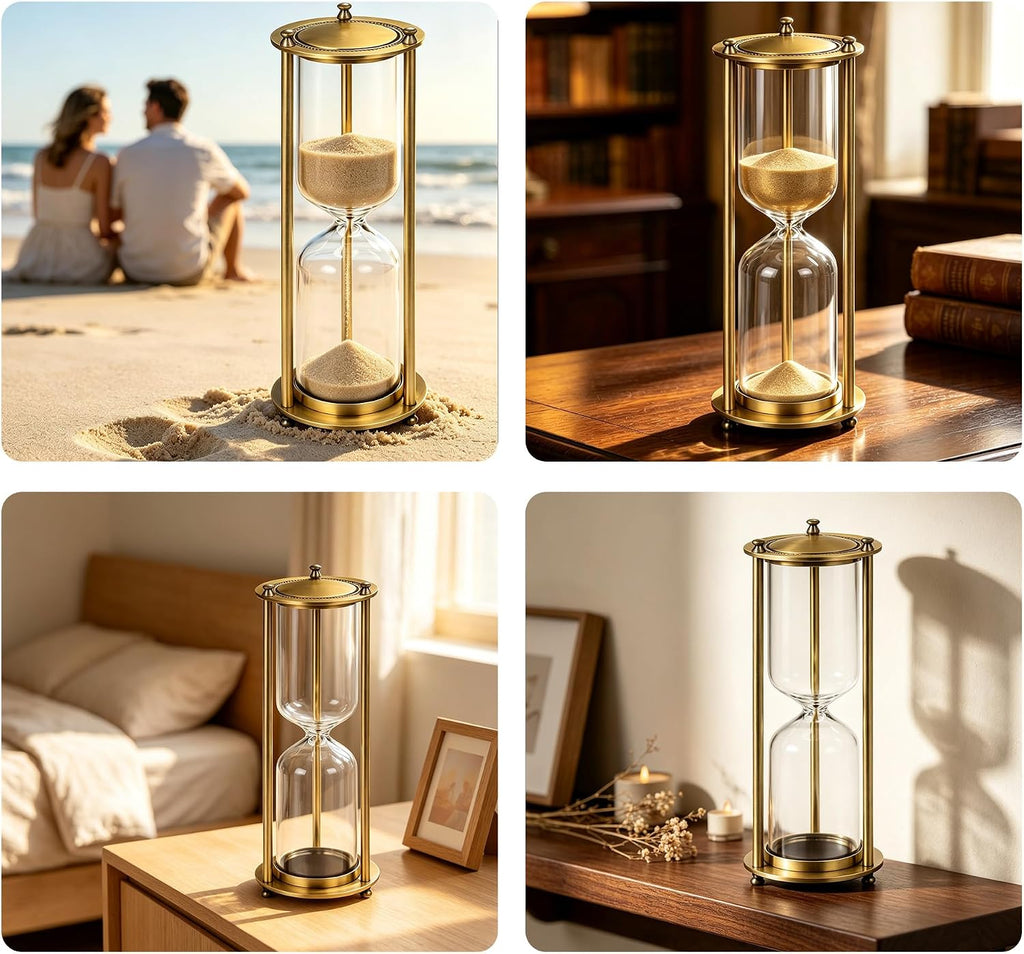 Butterfly Memorial Hourglass Urn for Ashes - Brass Finish