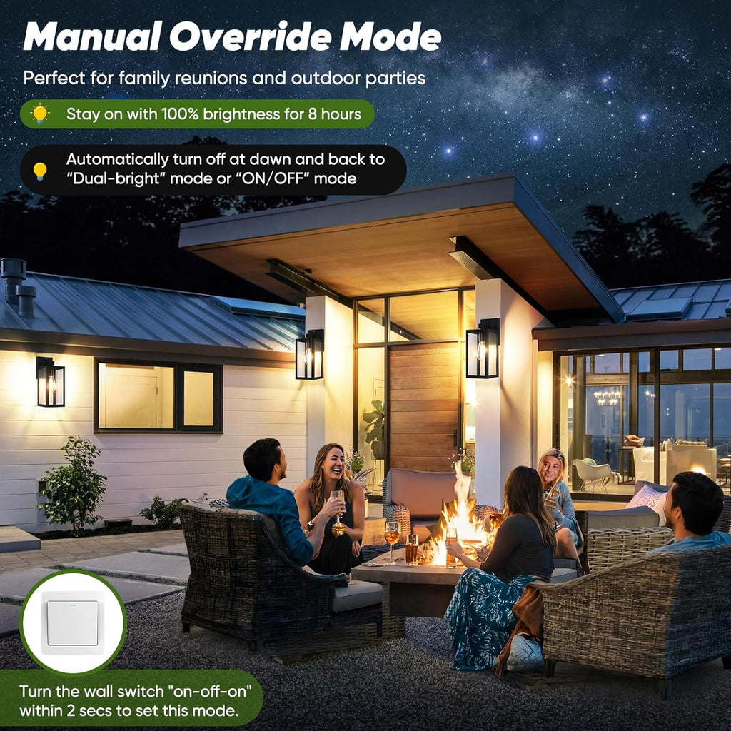 Upgraded Motion Sensor Outdoor Wall Light, 13” Dusk to Dawn Porch Light Outdoor Wall Sconce Lantern