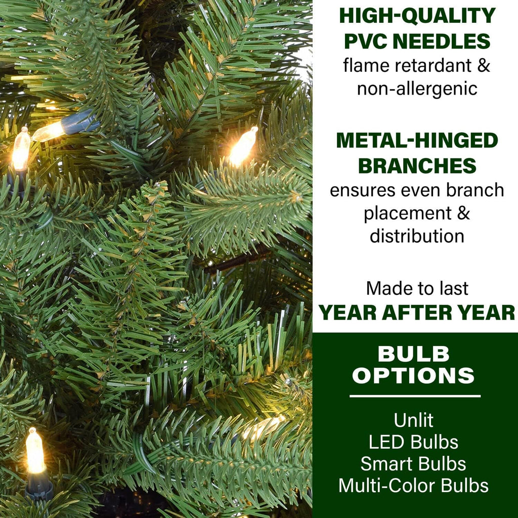 Winter Falls Slim Christmas Tree with 8 Function