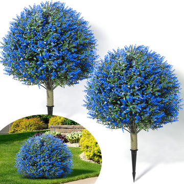 Fall Artificial Topiary Trees Outdoor, Blue
