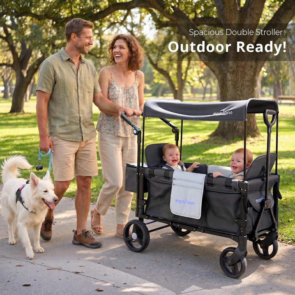 Kid Wagon Stroller, Foldable Baby Wagon with Removable Canopy