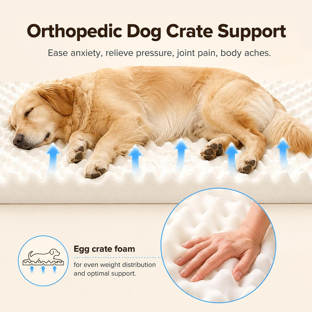 Orthopedic XL Dog Bed for Crate 41x27 Inch Christmas Red