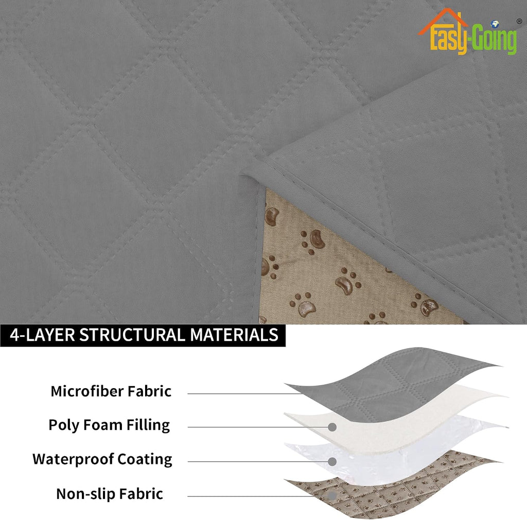 Waterproof Couch Cushion Covers, Non-Slip Leakproof Sofa Seat Cushion Slipcovers, Quilted and Stretch Furniture
