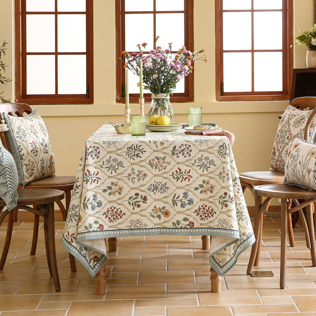 Designer Vintage Rectangular Printed Tablecloth, 71"x55"