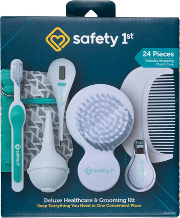 Deluxe Baby Healthcare and Grooming Kit, Pyramids Aqua, Newborn Baby Essentials, One Size, 24 Pieces