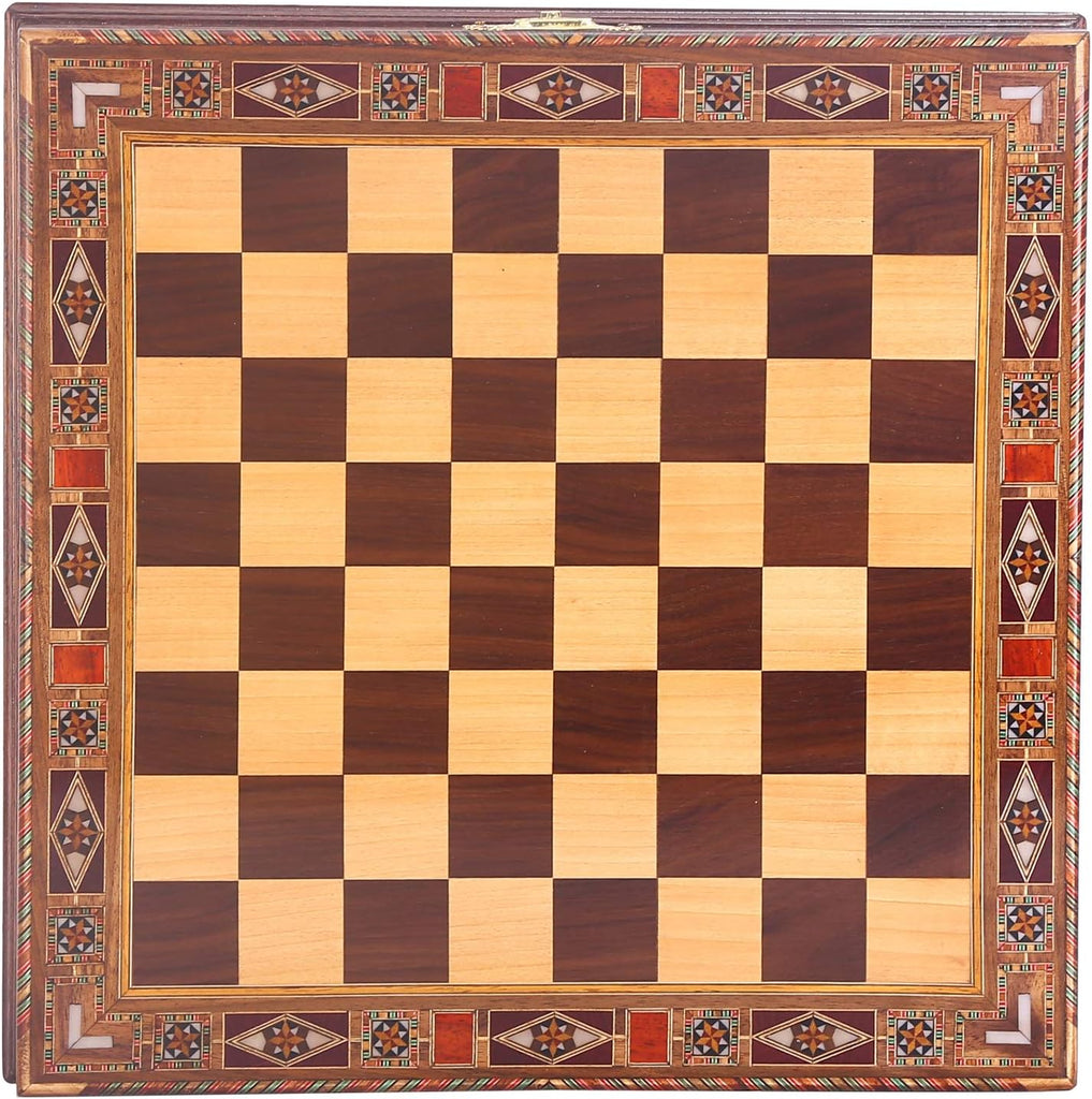 Medium Mythologic Pegasus Metal Chess Set for Adults,Handmade Pieces and Natural Solid Wooden Chess Board