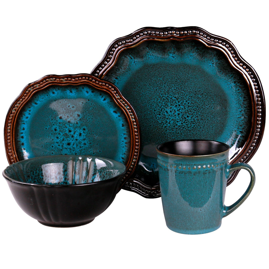 S Mystic Waves 16 Piece Dinnerware Set