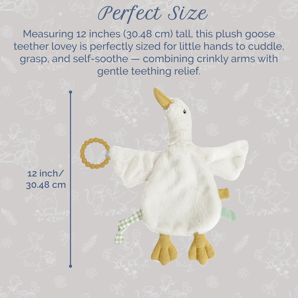 PRU Goose Teether Lovey, Inch Baby Security Blanket for Kids