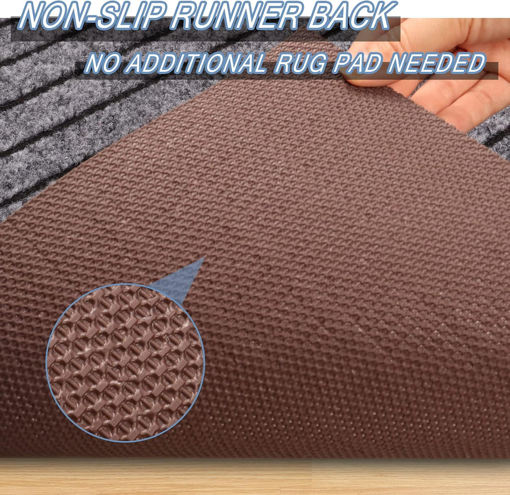 Runner Rugs 2' x 6' Indoor Outdoor Carpet Runner, Area Rugs with Anti-Slip Rubber Backing for Aisle Hallway Balcony