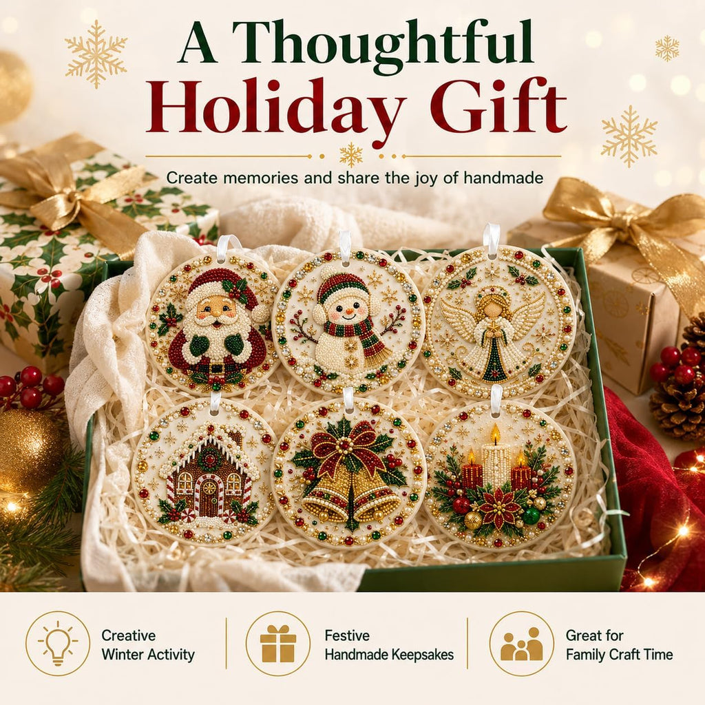 DIY Pearl & Gem Christmas Ornament Collection (Santa Claus)
