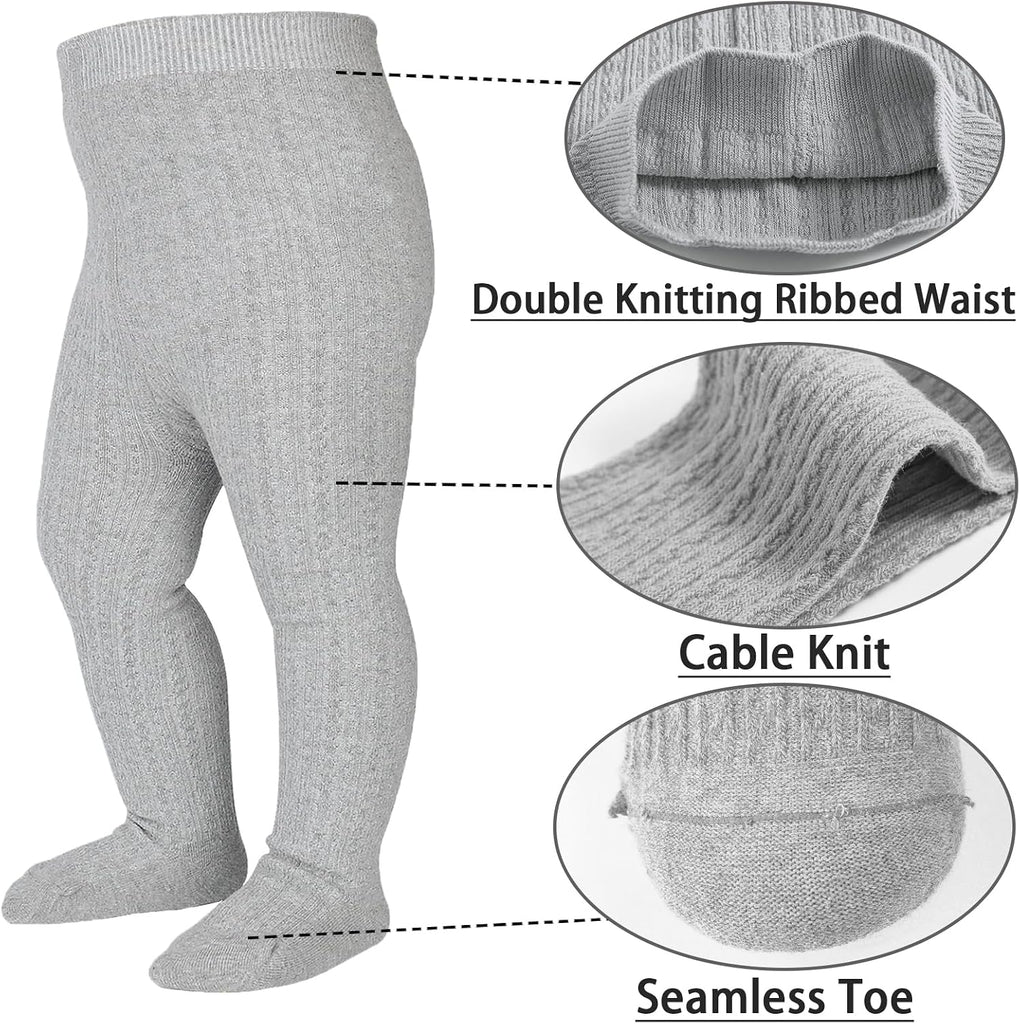 Baby Tights Cable Knit Leggings Seamless Cotton Stockings Pantyhose