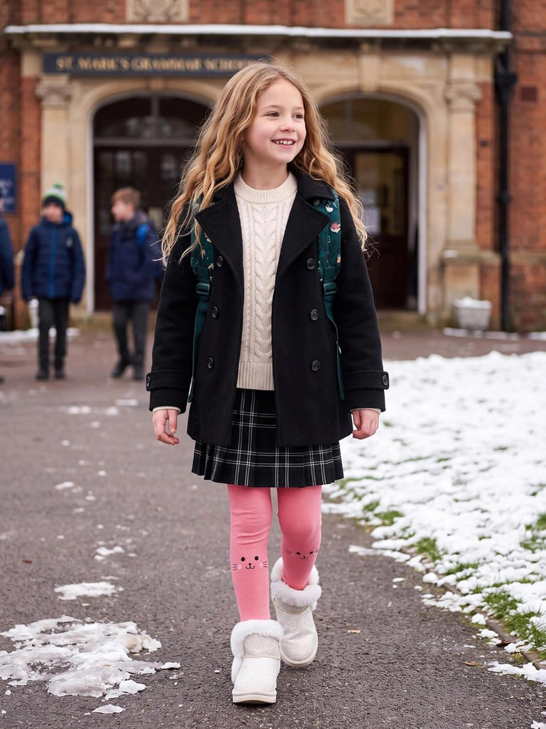 3 Pack Girls Winter Fleece Lined Leggings Thick Warm Leggings Footless Velvet Pants Tights for Girls